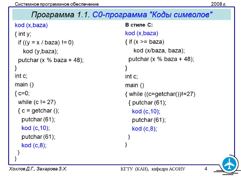 Программа 1.1. С0-программа 